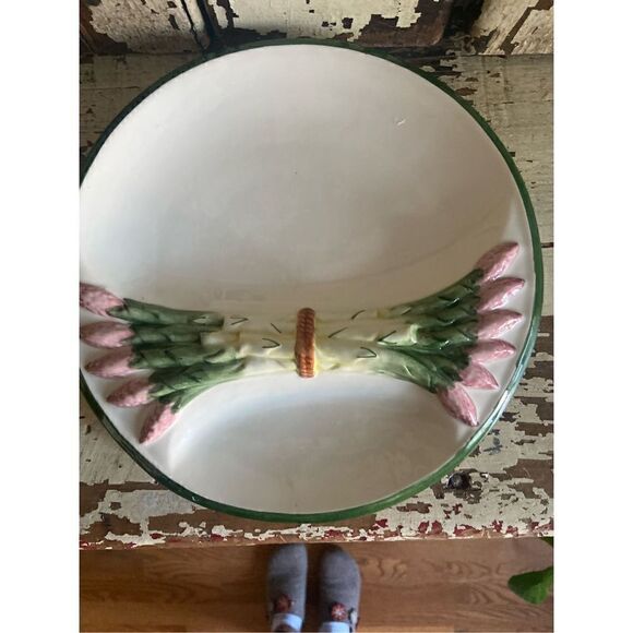 Jay Willfred Portugal Ceramic Asparagus Divided Serving Plate Andrea by Sadek - Picture 3 of 7